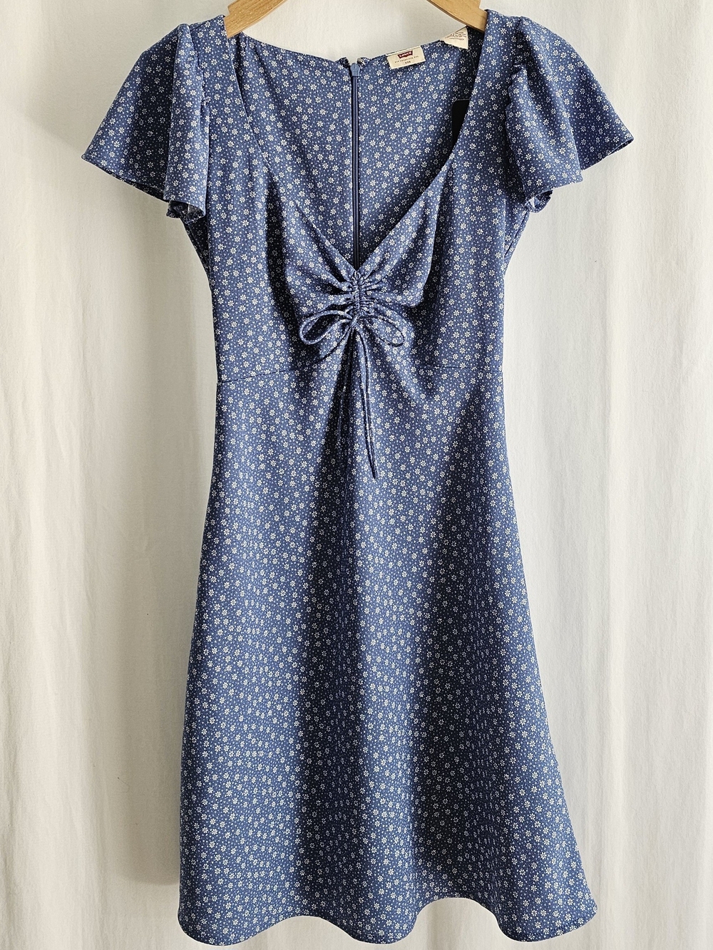 Levi's Blue & White Floral Delray Short Sleeve Mini Dress
